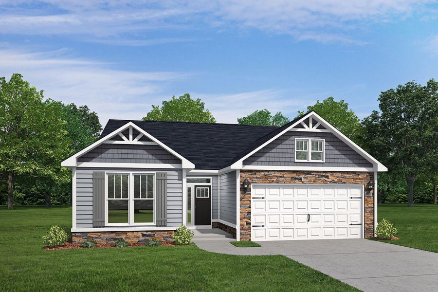 Front exterior of a new home in , Edgefield, SC, highlighting curb appeal (Image 1).