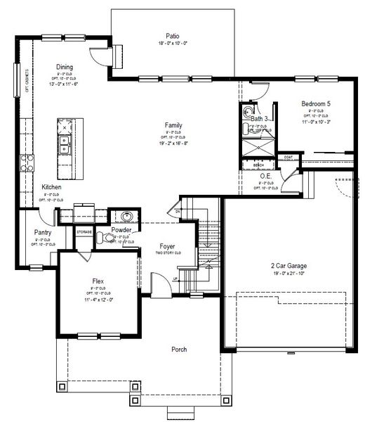 2D floor plan layout for the Carrington by View Homes in Jackson Creek North, Monument, CO (Image 3).