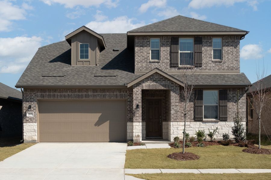 Front exterior of a new home in Verandah, Royse City, TX, highlighting curb appeal (Image 1). Front exterior of a new home in Verandah, Royse City, TX, highlighting curb appeal (Image 1).