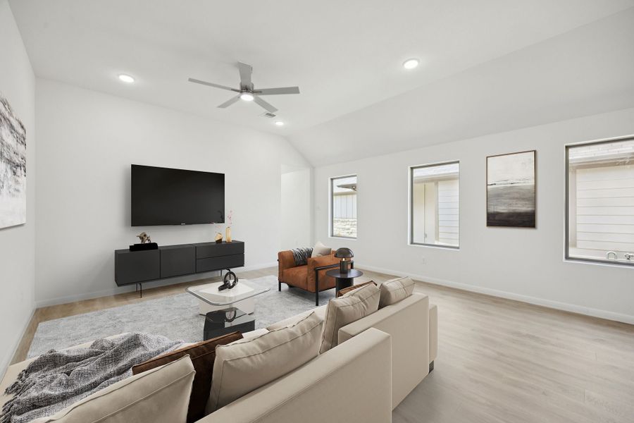 Living Room in the Cypress home plan by Trophy Signature Homes - REPRESENTATIVE PHOTO