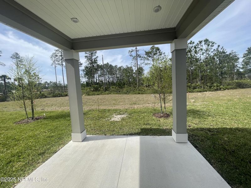 Exterior details and patio area of a home in Palm Series at Seminole Palms, Palm Coast (Image 25).