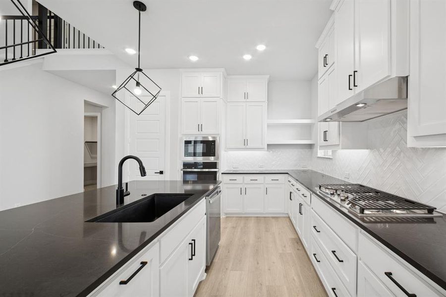 Furnished interior view inside a new home in Pecan Square - Gardens, Northlake (Image 8). Furnished interior view inside a new home in Pecan Square - Gardens, Northlake (Image 8).