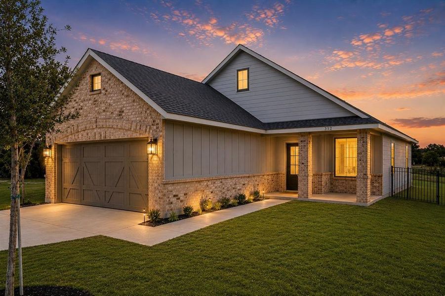 Front exterior of a new home in , Hillsboro, TX, highlighting curb appeal (Image 2). Front exterior of a new home in , Hillsboro, TX, highlighting curb appeal (Image 2).