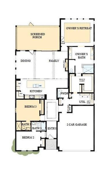 2D floor plan layout of this home in Encore at Streamside - Tradition Series, Waxhaw, NC (Image 2). 2D floor plan layout of this home in Encore at Streamside - Tradition Series, Waxhaw, NC (Image 2).