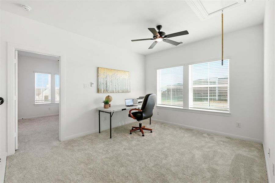 Furnished interior view inside a new home in Pecan Square - Gardens, Northlake (Image 11). Furnished interior view inside a new home in Pecan Square - Gardens, Northlake (Image 11).