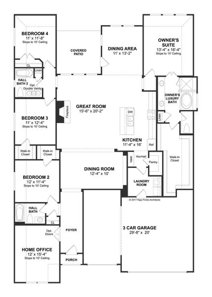 2D floor plan layout for the Cooperfield by K. Hovnanian® Homes in Tejas Landing, Needville, TX (Image 3). 2D floor plan layout for the Cooperfield by K. Hovnanian® Homes in Tejas Landing, Needville, TX (Image 3).