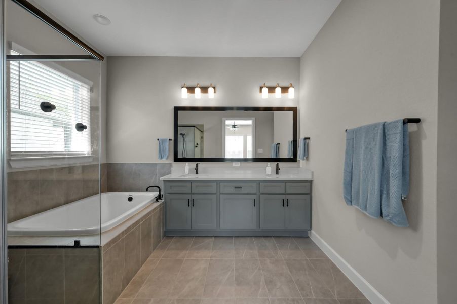 Furnished interior view inside a new home in The Woodlands Hills 60’, Willis (Image 38).