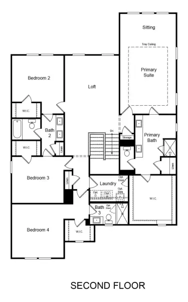 2D floor plan layout of this home in Nichols Farm, Dacula, GA (Image 3).