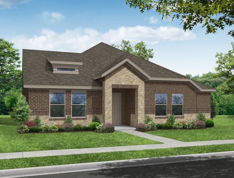 Representative exterior photo of a completed home built from the Jarvis by Impression Homes in Redden Farms, Midlothian, TX (Image 6). Representative exterior photo of a completed home built from the Jarvis by Impression Homes in Redden Farms, Midlothian, TX (Image 6).