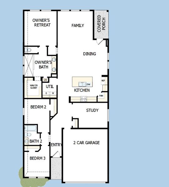 2D floor plan layout of this home in Briggs Ranch – Select Classic Series, San Antonio, TX (Image 2).