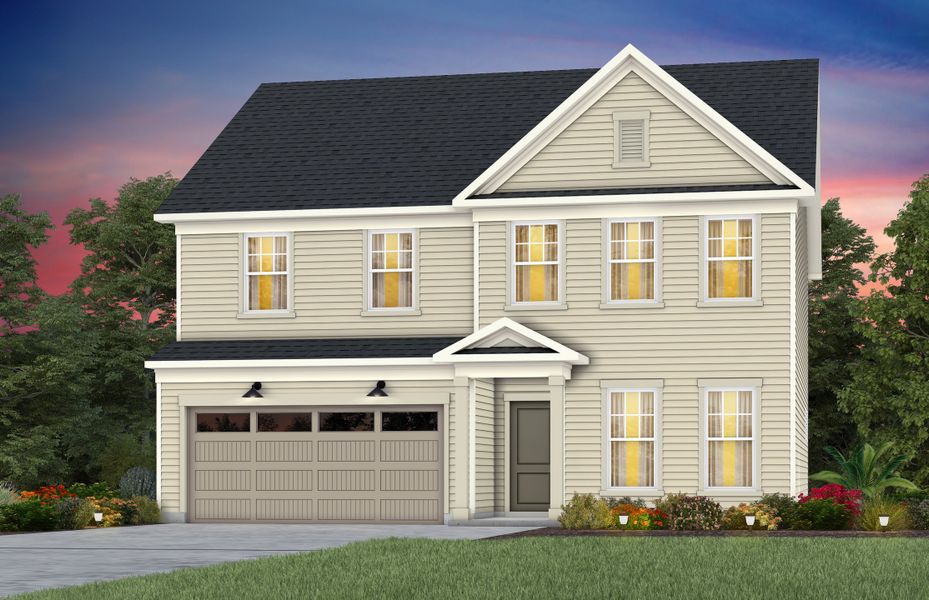 Front exterior of a new home in Forest Creek, Waxhaw, NC, highlighting curb appeal (Image 25).