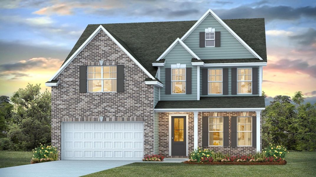 Representative exterior photo of a completed home built from the FORRESTER by D.R. Horton in Livingston Woods, Irmo, SC (Image 1). Representative exterior photo of a completed home built from the FORRESTER by D.R. Horton in Livingston Woods, Irmo, SC (Image 1).