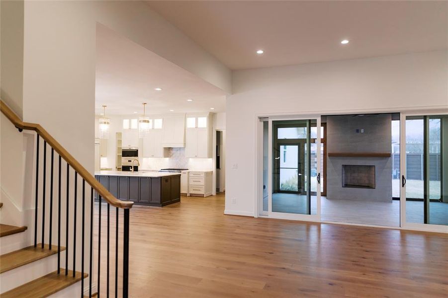 Open concept living kitchen dining