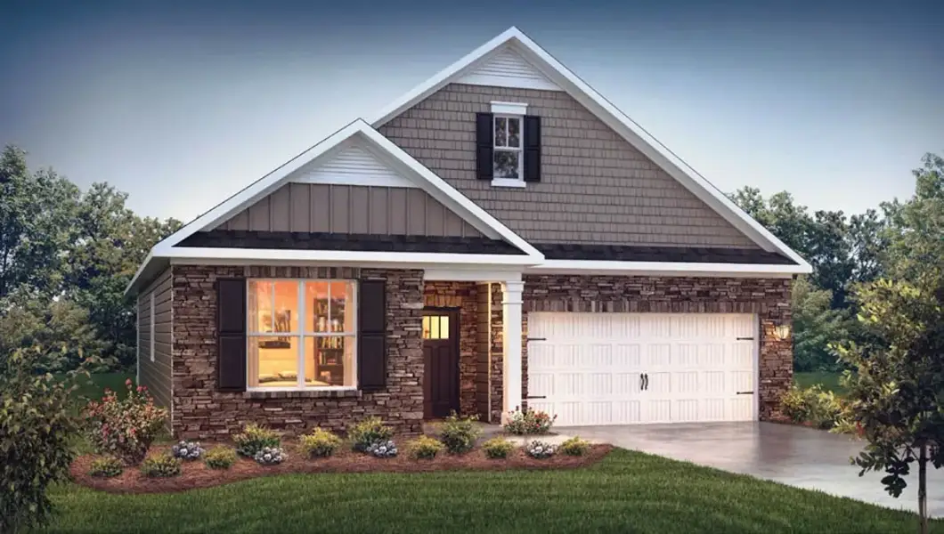 Representative exterior photo of a completed home built from the DOVER - Freedom by D.R. Horton in Chambray, New Bern, NC (Image 6).