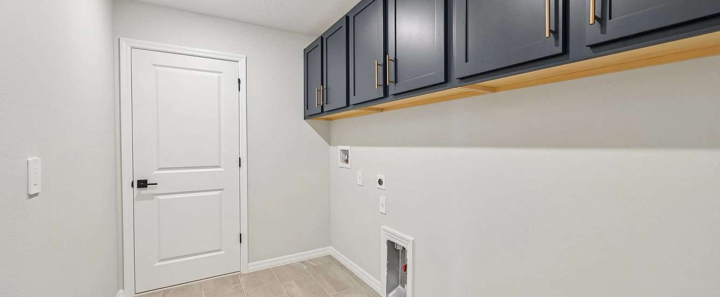 Laundry room features upper cabinets will showcase AW Collection® Serene - Representative images and renderings are for illustrative purposes Laundry room features upper cabinets will showcase AW Collection® Serene - Representative images and renderings are for illustrative purposes