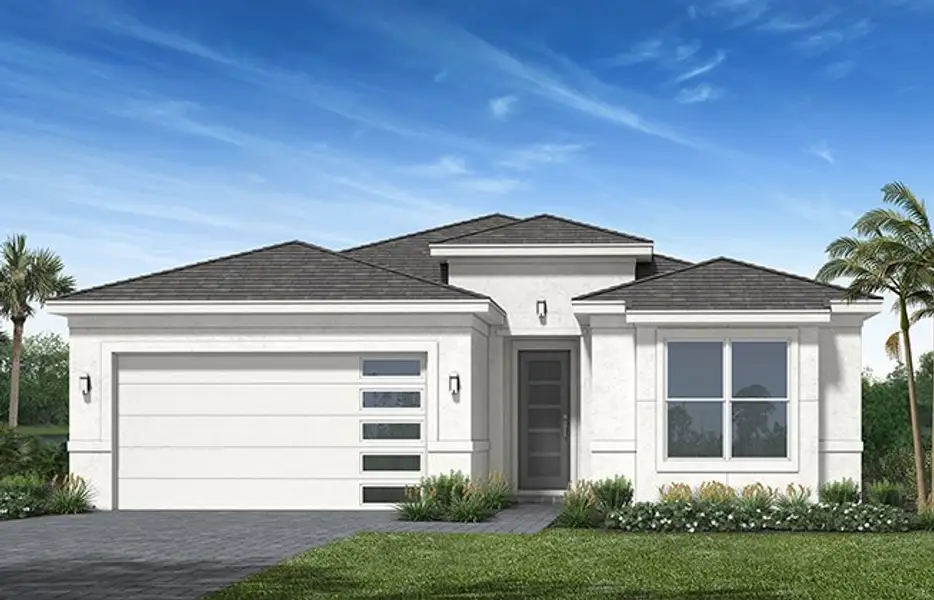 Representative exterior photo of a completed home built from the Aster II by Minto Communities in Westlake, Loxahatchee, FL (Image 5).