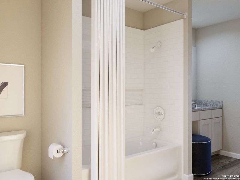 Furnished interior view inside a new home in Applewhite Meadows, San Antonio (Image 26). Furnished interior view inside a new home in Applewhite Meadows, San Antonio (Image 26).