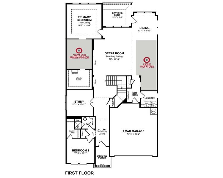 2D floor plan layout for the Summerfield by Beazer Homes in Goodland, Midlothian, TX (Image 3).