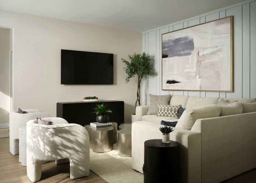 Furnished interior view inside a new home in Barefoot, Firestone (Image 3).