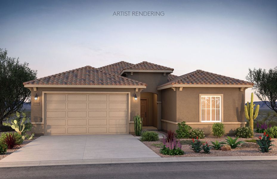 Representative exterior photo of a completed home built from the Acerra by Pulte Homes in El Cidro, Goodyear, AZ (Image 15).
