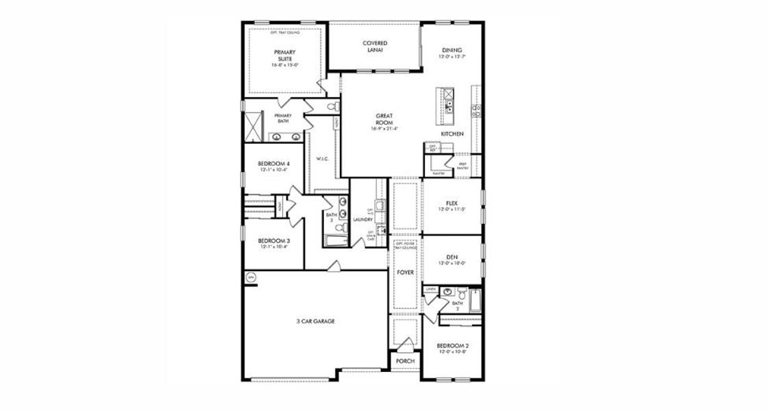 2D floor plan layout of this home in Legends Preserve - Reserve Series, Daytona Beach, FL (Image 1). 2D floor plan layout of this home in Legends Preserve - Reserve Series, Daytona Beach, FL (Image 1).