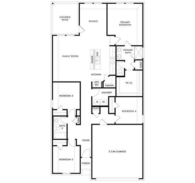 2D floor plan layout of this home in Palmilla Springs - Signature Series, Fort Worth, TX (Image 3).
