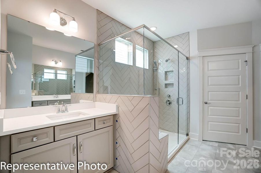 Primary bath with optional luxury shower Primary bath with optional luxury shower