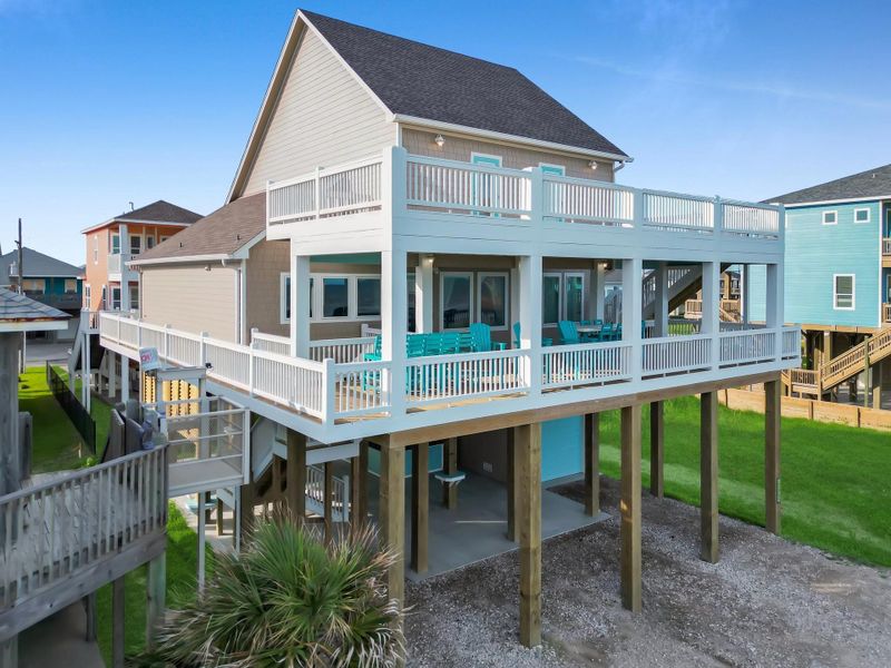 Exterior details and patio area of a home in , Crystal Beach (Image 2). Exterior details and patio area of a home in , Crystal Beach (Image 2).