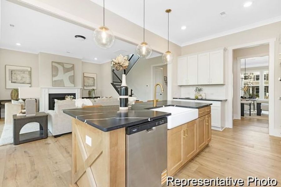 Representative furnished interior of a home built from the Bedford P by True Homes in Homecoming, Ravenel (Image 5).