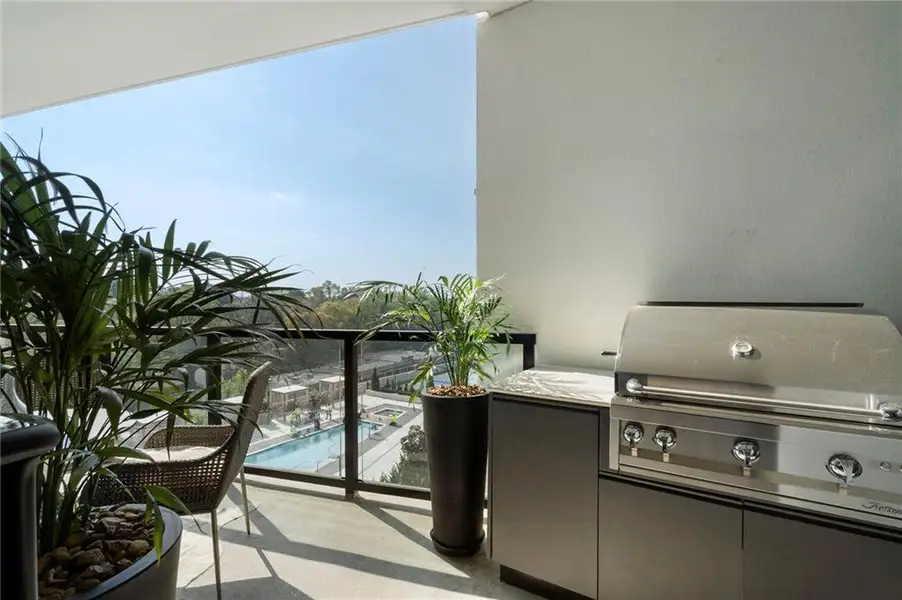 Exterior details and patio area of a home in The Dillon Buckhead, Atlanta (Image 2). Exterior details and patio area of a home in The Dillon Buckhead, Atlanta (Image 2).