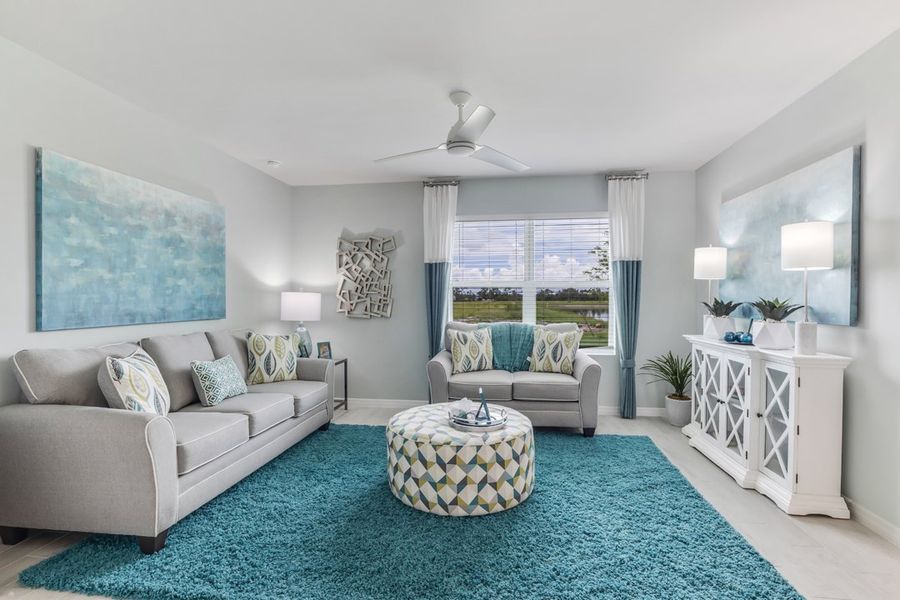 Representative furnished interior of a home built from the Cali by D.R. Horton in Coral Bay - Express & Tradition, North Fort Myers (Image 11).