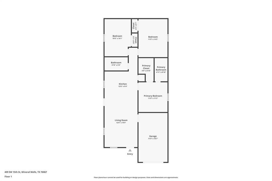 2D floor plan layout of this home in , Mineral Wells, TX (Image 3).