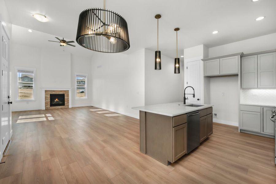 Representative furnished interior of a home built from the The Duxbury by Landmark Homes in Vernazza, Windsor (Image 2).