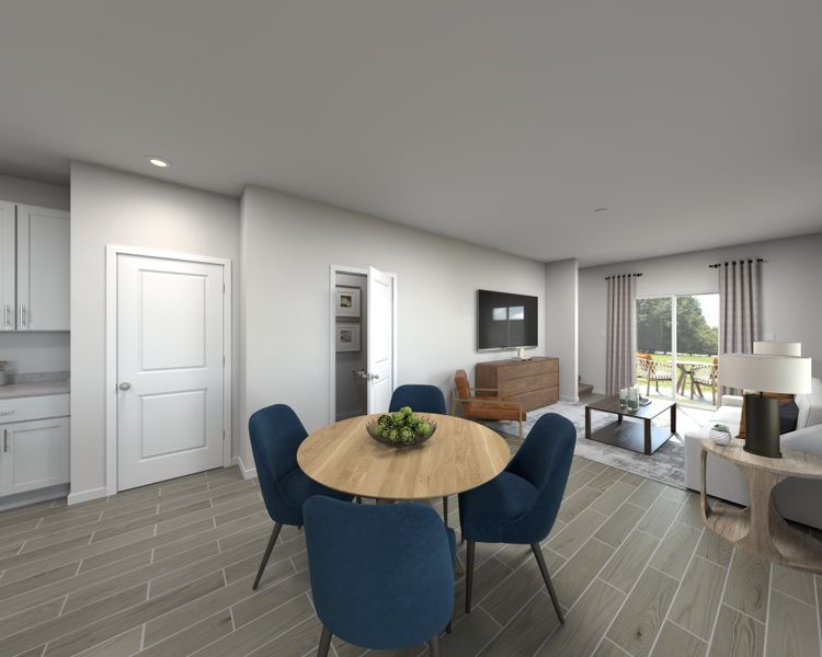 Furnished interior view inside a new home in The District at Oakleaf - The Commons, Middleburg (Image 5). Furnished interior view inside a new home in The District at Oakleaf - The Commons, Middleburg (Image 5).