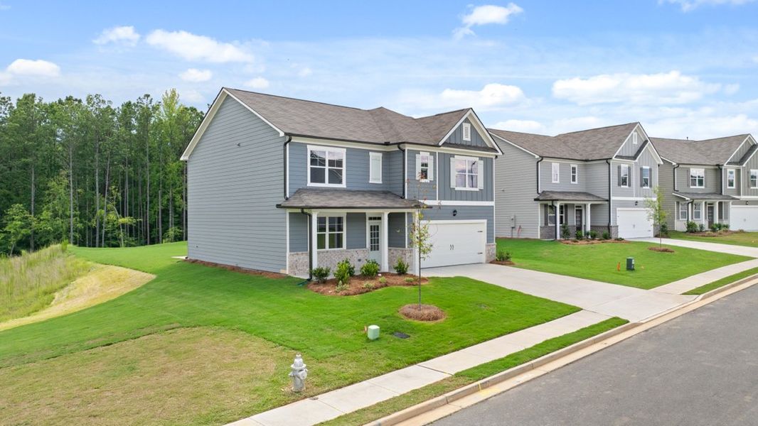 Representative exterior photo of a completed home built from the Hayden by D.R. Horton in Lost Creek, Dallas, GA (Image 2). Representative exterior photo of a completed home built from the Hayden by D.R. Horton in Lost Creek, Dallas, GA (Image 2).