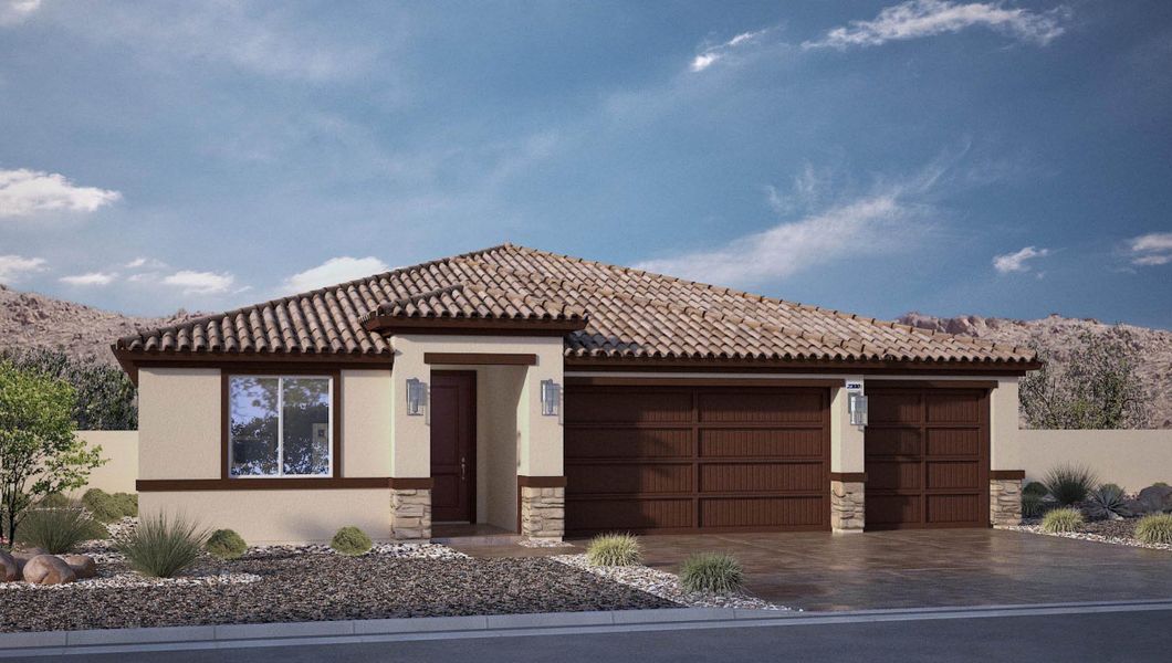 Representative exterior photo of a completed home built from the 2300 by D.R. Horton in Zanjero Pass, Glendale, AZ (Image 5).