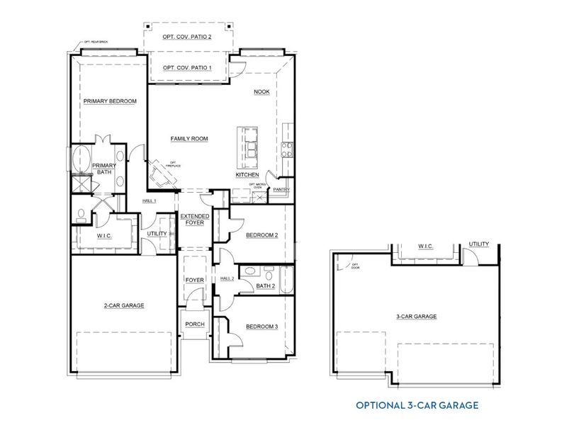 2D floor plan layout for the Concept 1660 by Landsea Homes in Waterford Park, Weatherford, TX (Image 4). 2D floor plan layout for the Concept 1660 by Landsea Homes in Waterford Park, Weatherford, TX (Image 4).