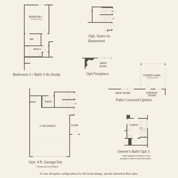 2D floor plan layout for the Mitchell by Pulte Homes in Hamlet at Carothers Crossing, La Vergne, TN (Image 5).