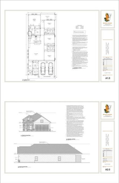 Floor plan and exterior of home