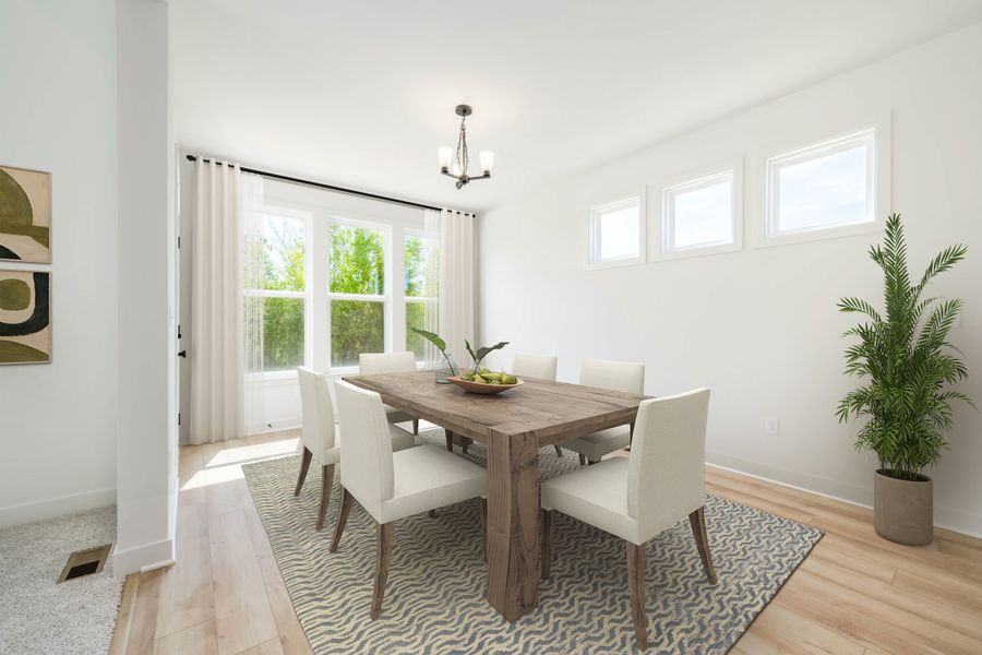 Representative furnished interior of a home built from the Rhodes by Fischer Homes in Woodberry, Canton (Image 3).
