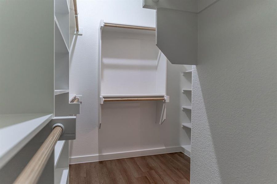 Lots of room in primary walk in closet