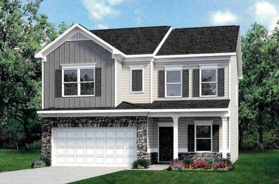 Front exterior of a new home in North Haven, Rome, GA, highlighting curb appeal (Image 1). Front exterior of a new home in North Haven, Rome, GA, highlighting curb appeal (Image 1).