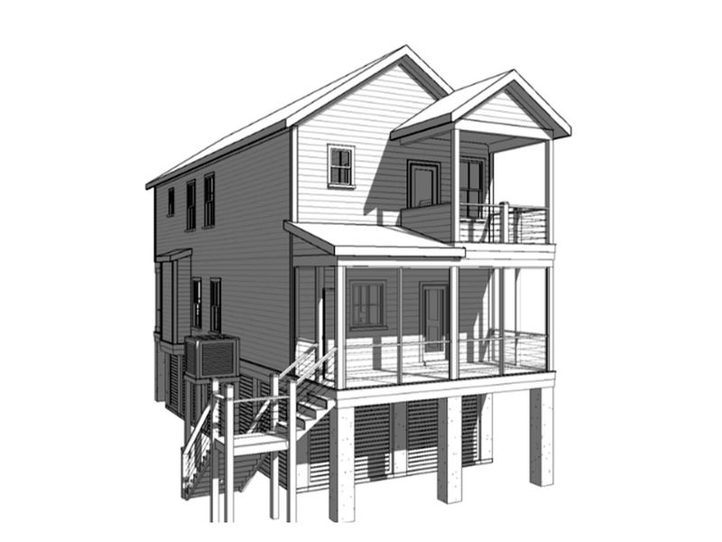Exterior rendering of this home design in , Charleston, SC (Image 11). Exterior rendering of this home design in , Charleston, SC (Image 11).