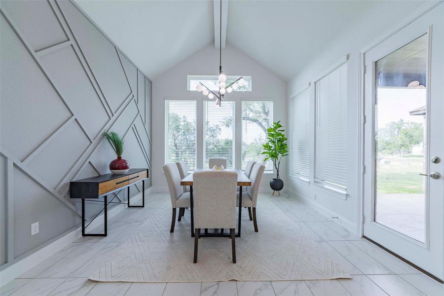Furnished interior view inside a new home in Spicewood Trails, Spicewood (Image 31). Furnished interior view inside a new home in Spicewood Trails, Spicewood (Image 31).