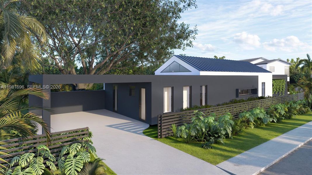 Front exterior of a new home in , Miami, FL, highlighting curb appeal (Image 2). Front exterior of a new home in , Miami, FL, highlighting curb appeal (Image 2).