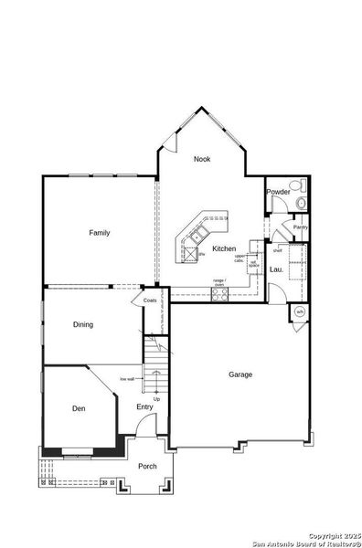 2D floor plan layout of this home in The Granary - Heritage Collection, San Antonio, TX (Image 3).