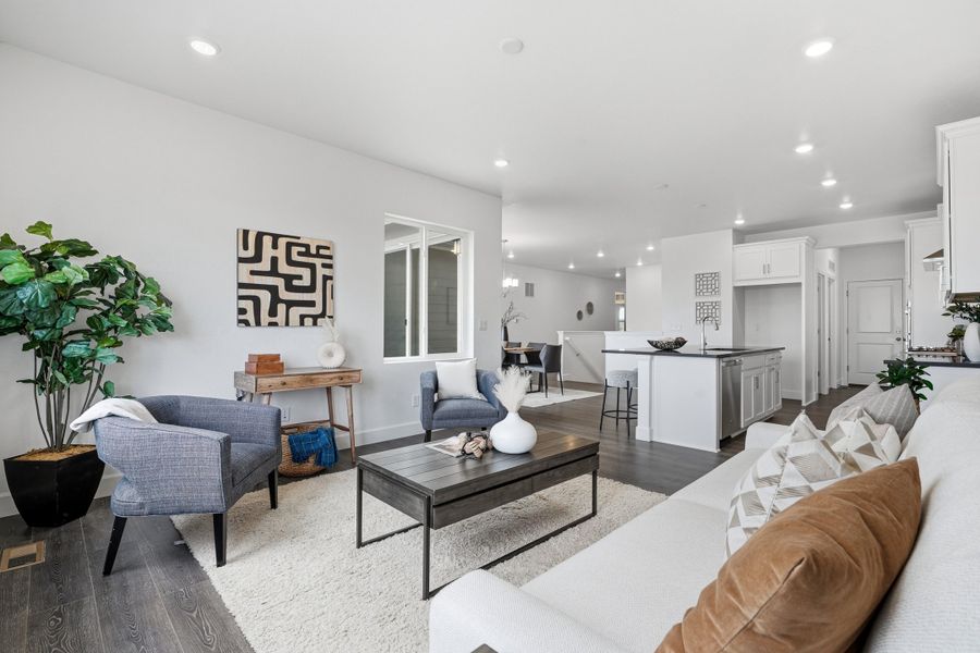 Furnished interior view inside a new home in Trailstone, Arvada (Image 10). Furnished interior view inside a new home in Trailstone, Arvada (Image 10).