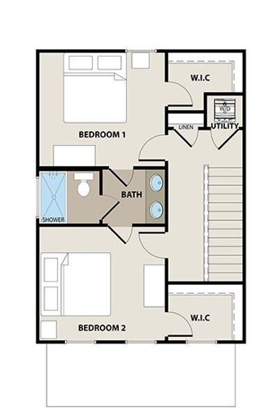 2D floor plan layout for the Isabelle by Peachtree Building Group in The Cottages at East Lanier, Fayetteville, GA (Image 3). 2D floor plan layout for the Isabelle by Peachtree Building Group in The Cottages at East Lanier, Fayetteville, GA (Image 3).
