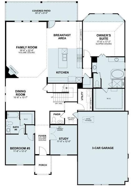 2D floor plan layout of this home in Sorella, Tomball, TX (Image 3).