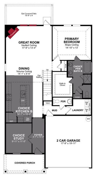 2D floor plan layout of this home in Hunter's Ranch, San Antonio, TX (Image 2).